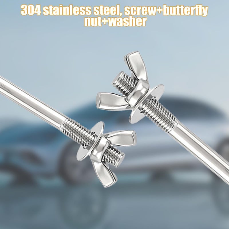 Sandfren 2PCS Car Air Cleaner Stud Kit, Stainless Steel Vehicle Air Cleaning Mounting Bolt, Performance Automotive Carburetor Stud Wing Nut Adapter Set Accessories, Universal Fit (5.91 x 0.20 inches) - Image 3
